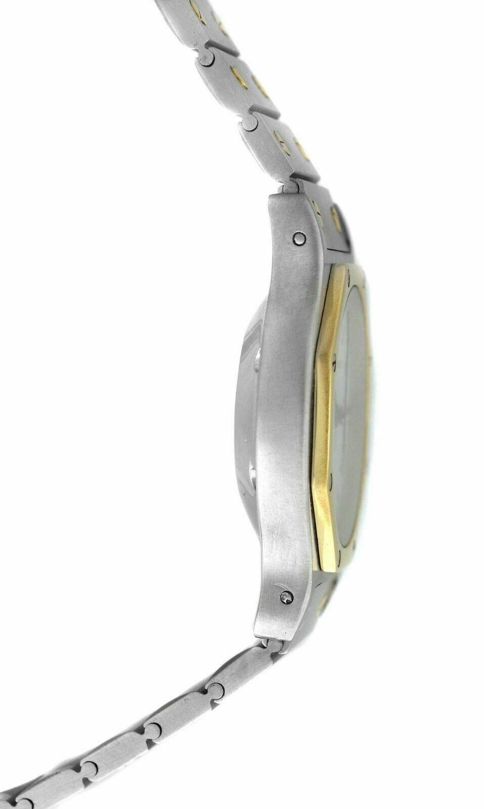 Unisex Cartier Santos Octagon Steel 18 Karat Yellow Gold Automatic Watch In Excellent Condition In New York, NY