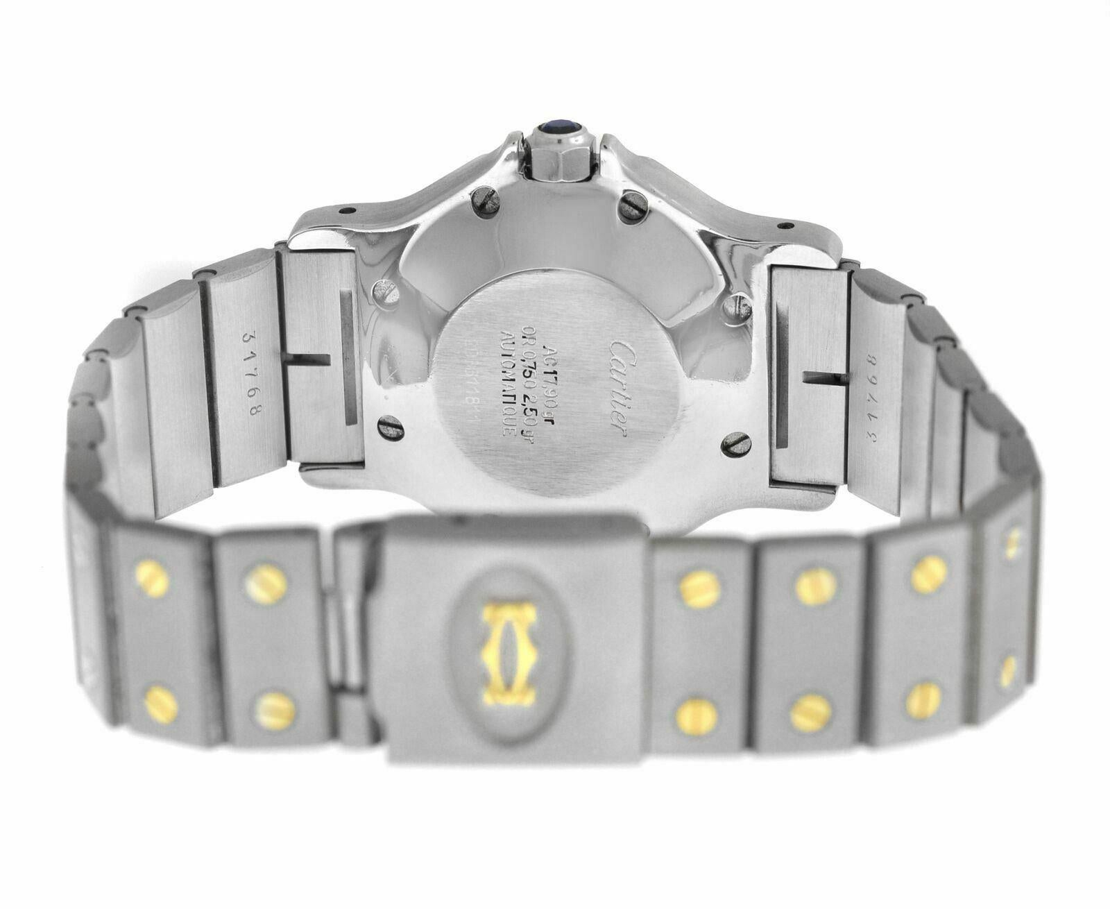 Unisex Cartier Santos Octagon Steel 18 Karat Yellow Gold Automatic Watch 3