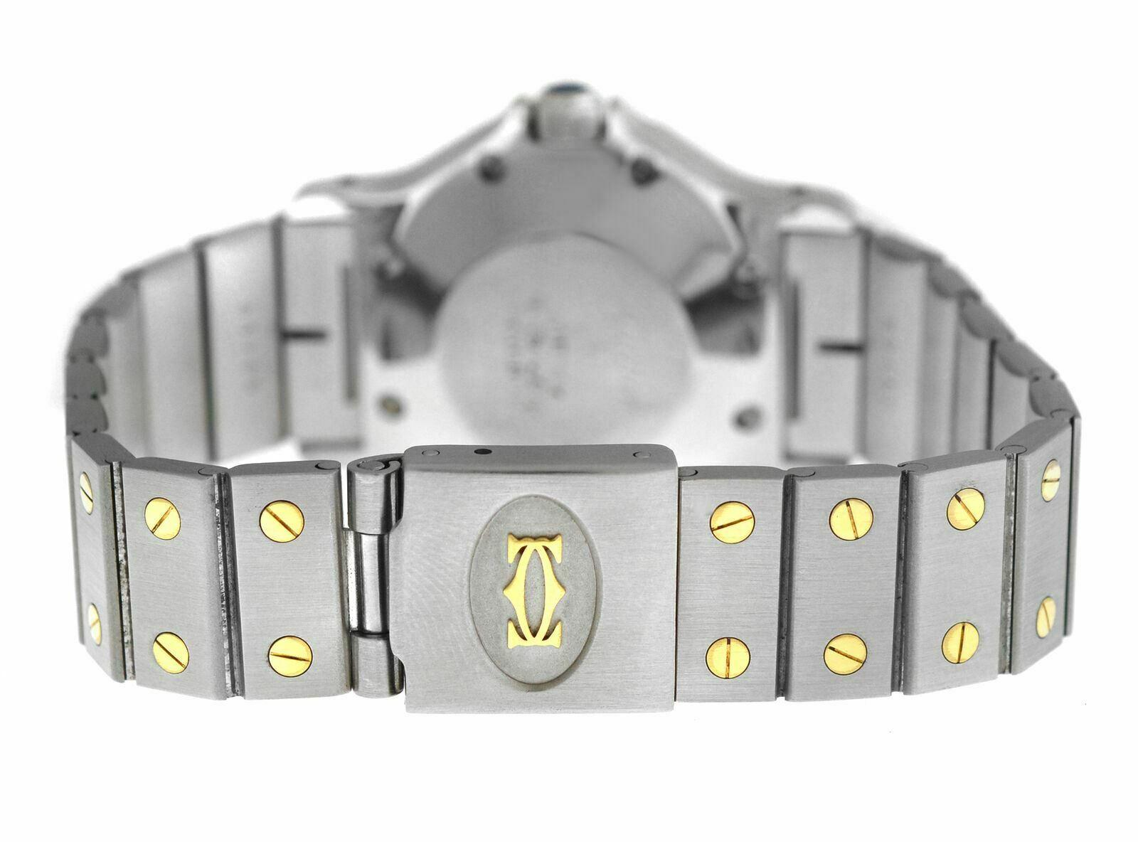 Unisex Cartier Santos Octagon Steel 18 Karat Yellow Gold Automatic Watch 4