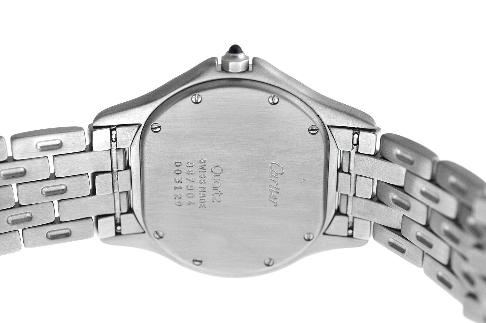 Unisex Cartier Panthere Cougar 987904 Quartz Steel Date Watch In Excellent Condition For Sale In New York, NY