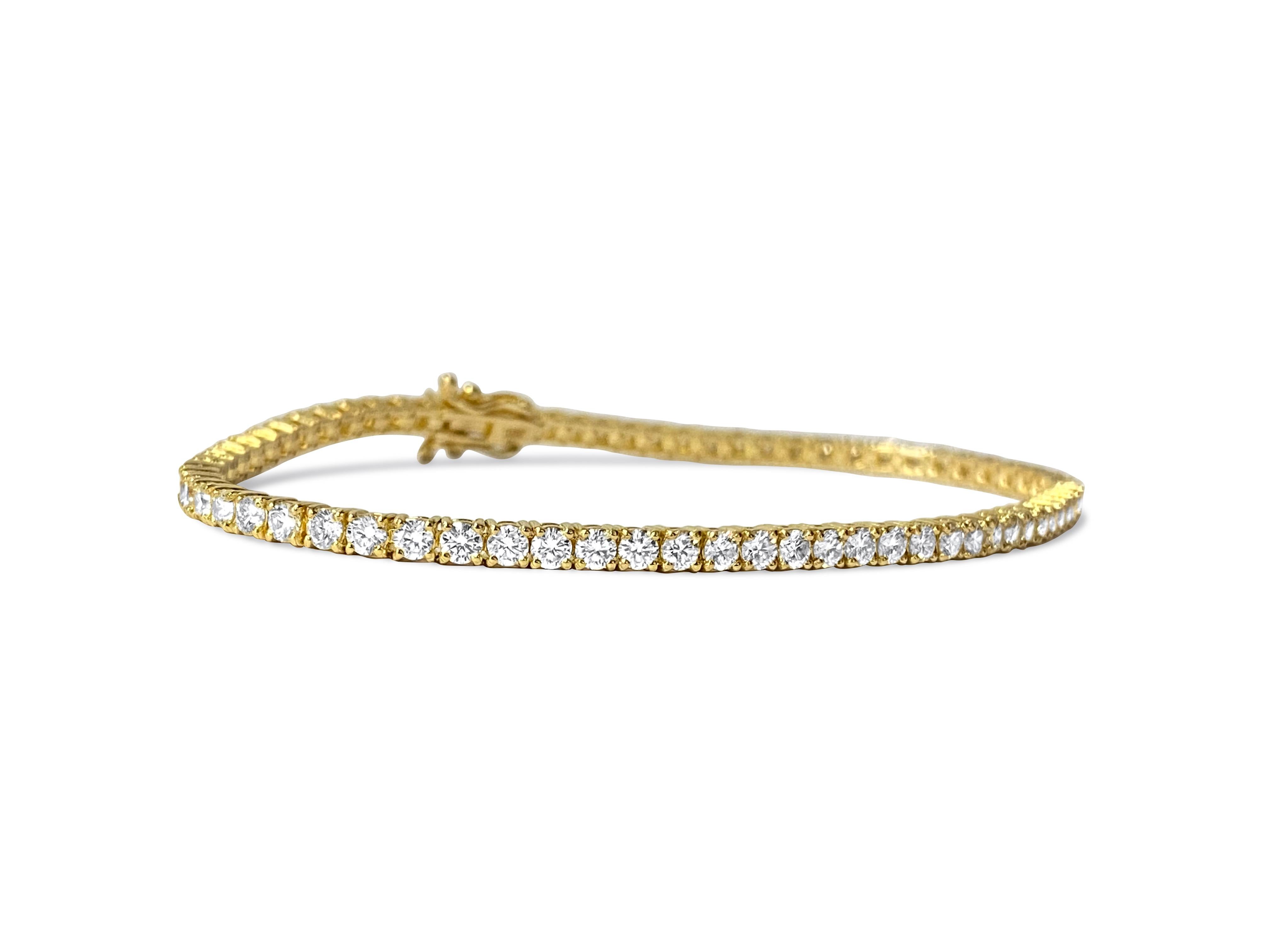 Bracelet tennis unisexe avec diamants VVS de 5,00 carats en vente 1