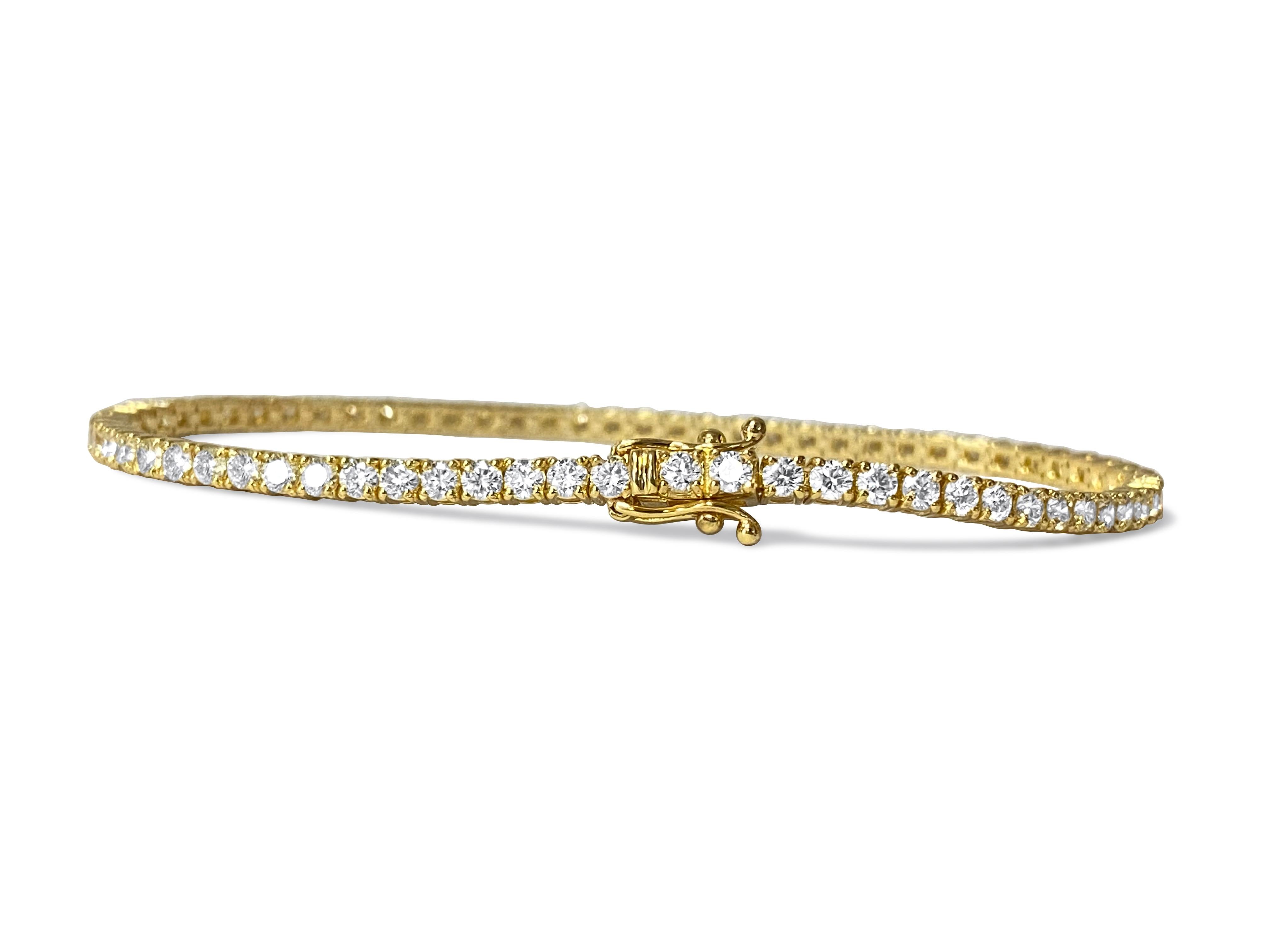 Bracelet tennis unisexe avec diamants VVS de 5,00 carats en vente 3
