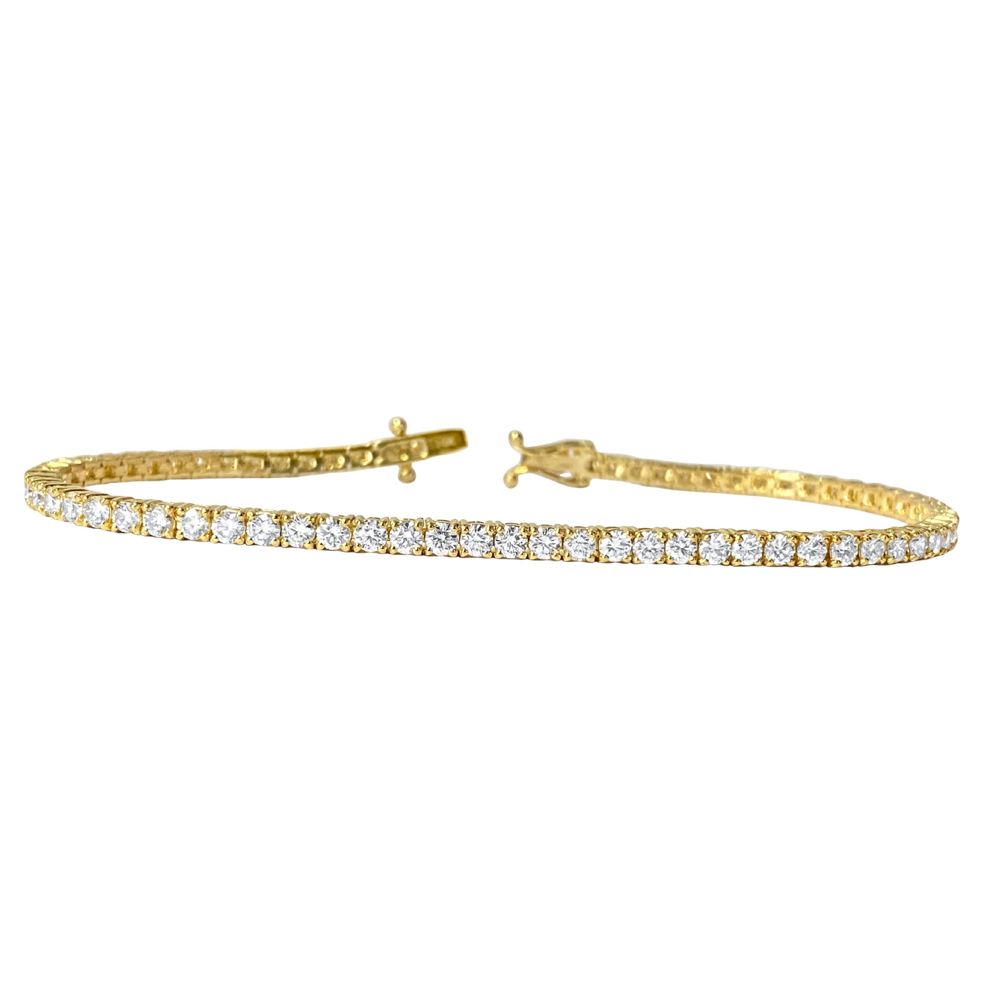 Bracelet tennis unisexe avec diamants VVS de 5,00 carats en vente