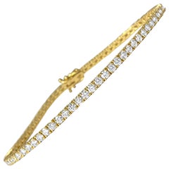 Unisex 5.00 Carat VVS Diamond Tennis Bracelet in 10k Yellow Gold