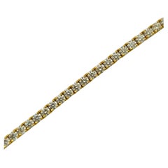 Unisex 6.00ct Diamond 14k Yellow Gold Tennis Bracelet