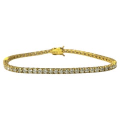 Bracelet tennis unisexe en or jaune 14 carats avec 6,00 carats de diamants