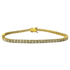 Bracciale tennis unisex in oro giallo 14k con diamante da 6,00 carati