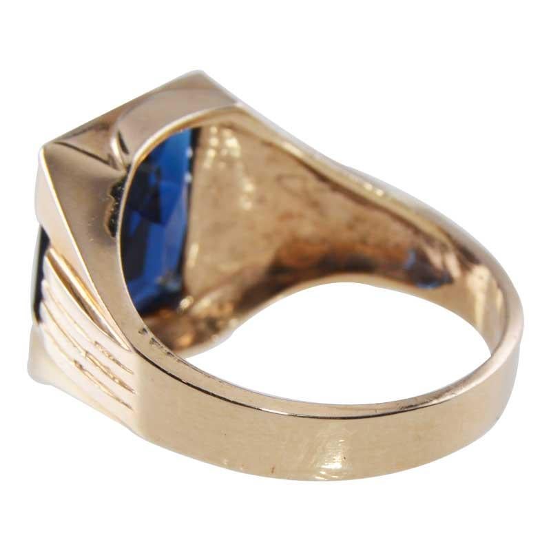 Unisex Art Deco 10Kt. Solid Gold Ring Hand Made from 1940's For Sale 4