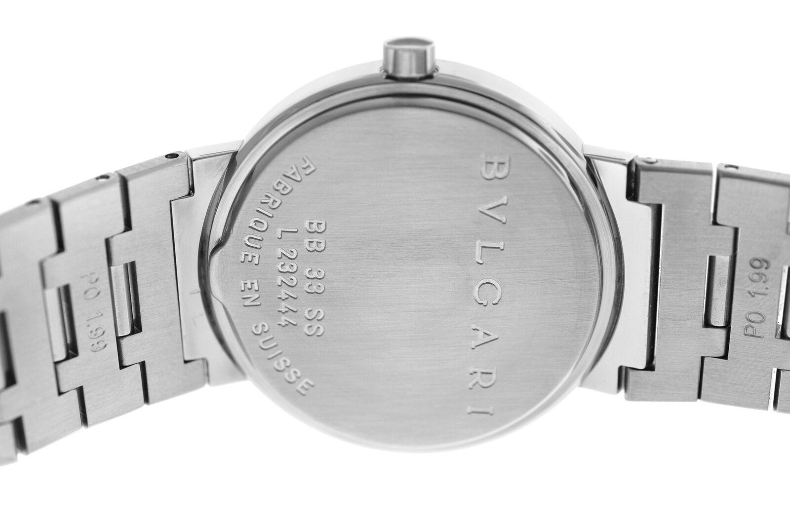 Unisex Bvlgari Bulgari BB33SS Steel Date Quartz Watch In Excellent Condition For Sale In New York, NY