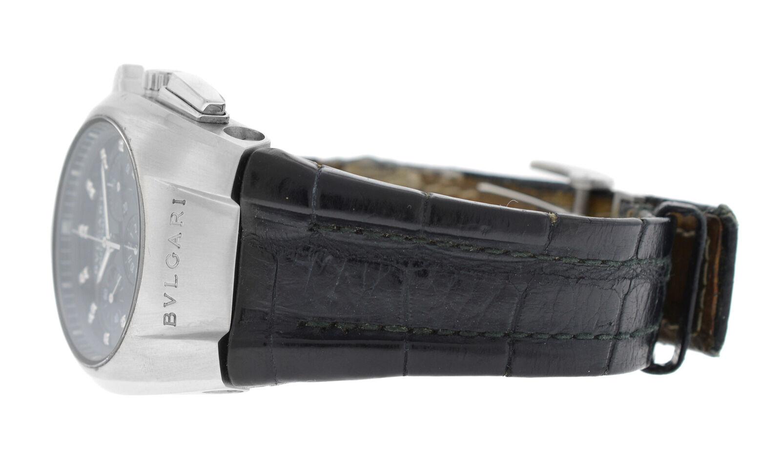 Unisex Bvlgari Ergon L6452 Steel Chrono Diamond Automatic Watch For Sale 1