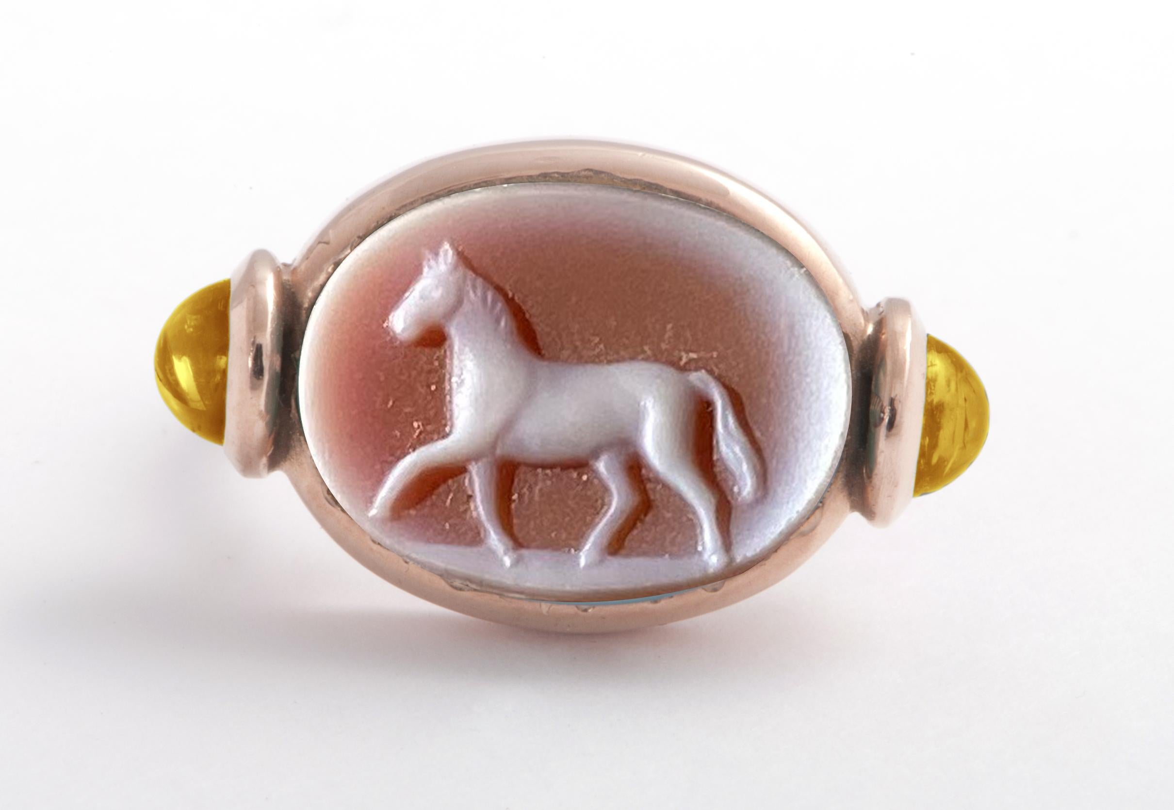 horse cameo ring