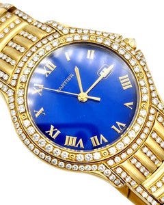 Unisex Cartier Panthere Cougar 18 Karat Yellow Gold Wrist Watch with Diamonds