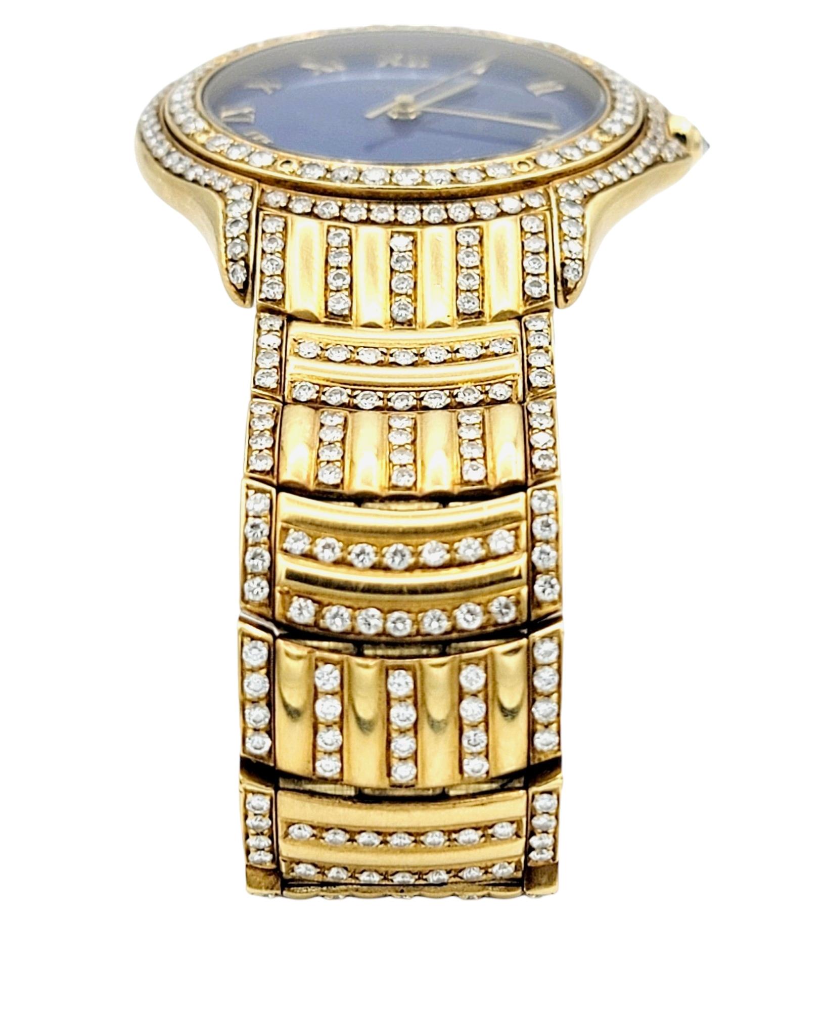 Unisex Cartier Panthere Cougar Armbanduhr aus 18 Karat Gelbgold mit Diamanten  (Zeitgenössisch) im Angebot