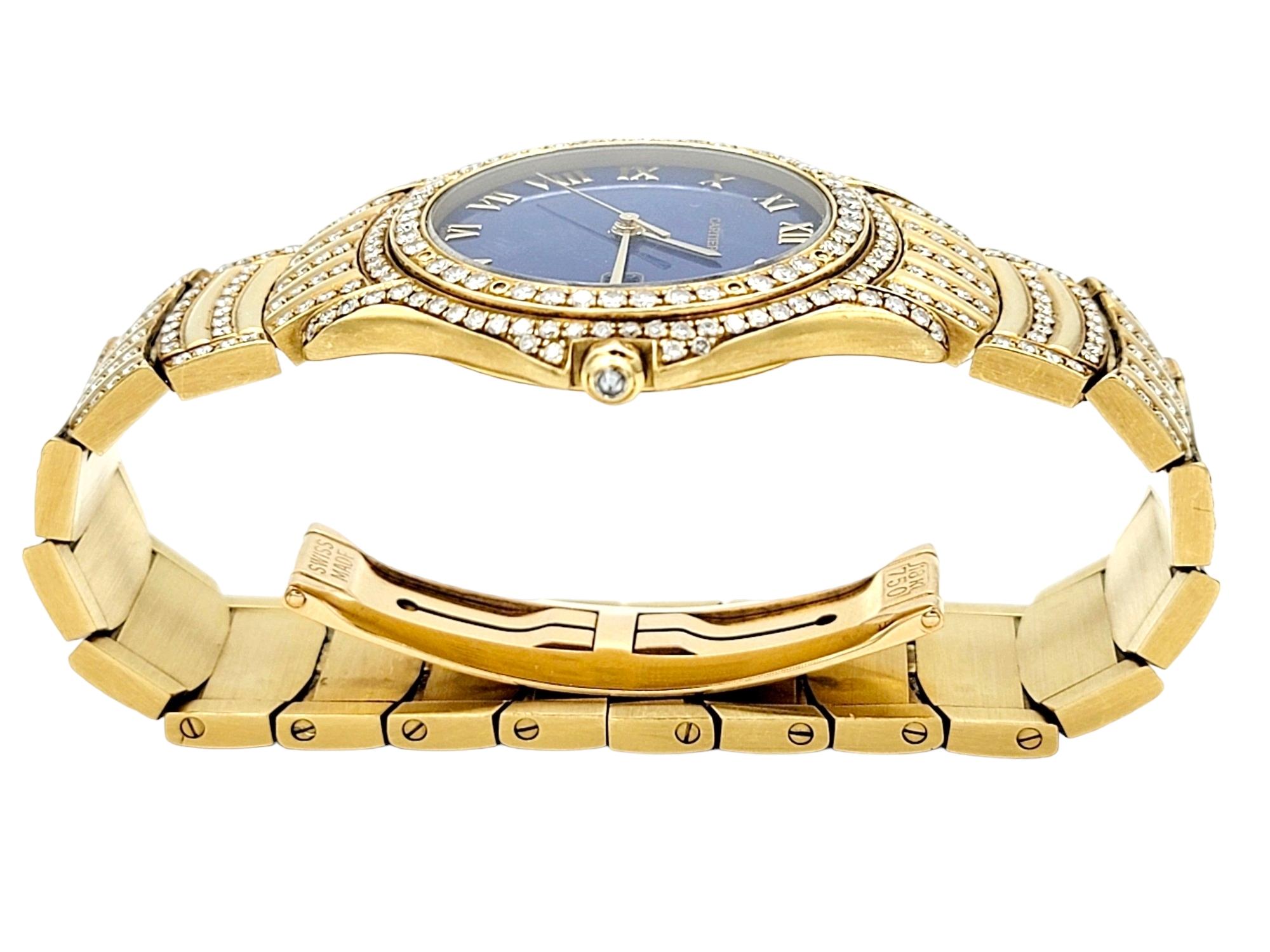 Taille ronde Cartier Montre-bracelet unisexe Panthère Cougar en or jaune 18 carats avec diamants  en vente