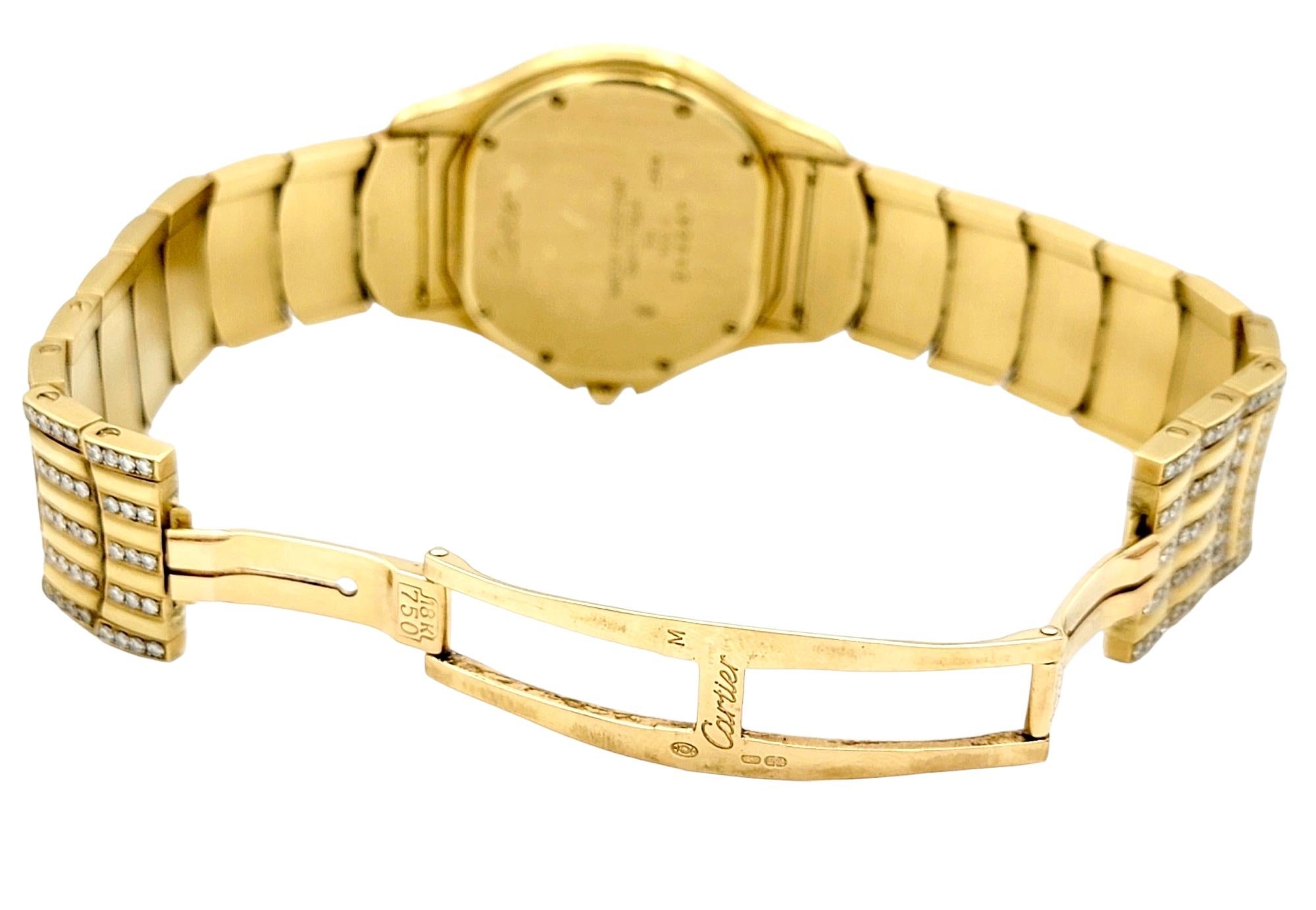 Unisex Cartier Panthere Cougar Armbanduhr aus 18 Karat Gelbgold mit Diamanten  im Zustand „Gut“ im Angebot in Scottsdale, AZ