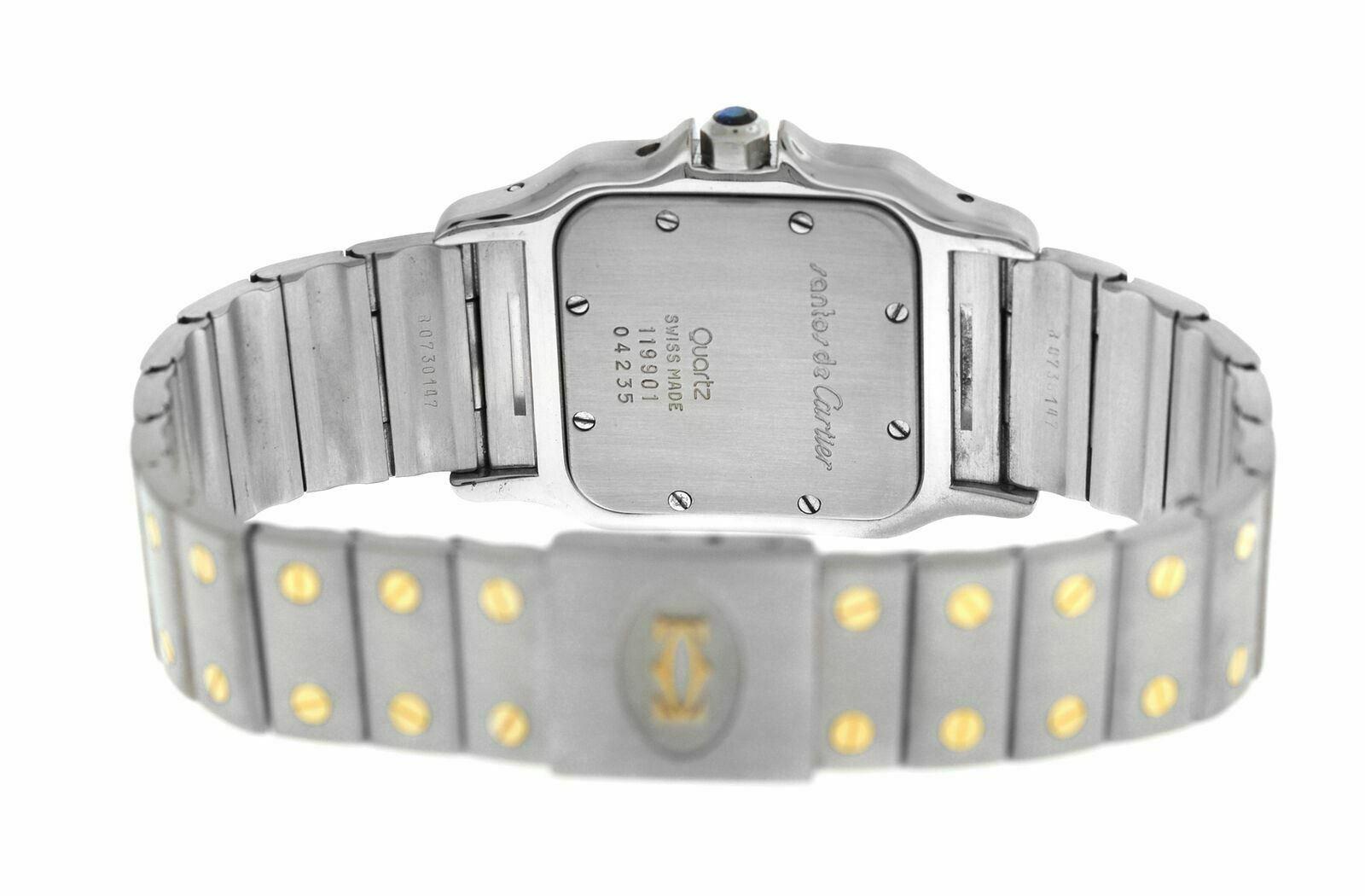 Unisex Cartier Santos Galbee 119901 18 Karat Gold Moon Phase Quartz Watch In Excellent Condition In New York, NY