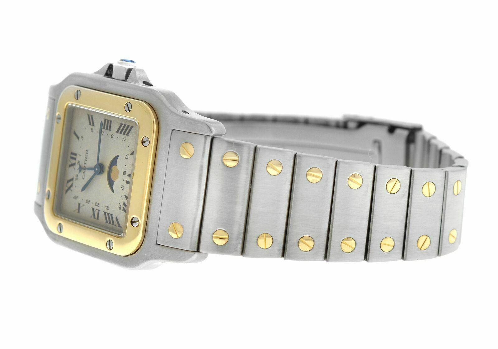 Unisex Cartier Santos Galbee 119901 18 Karat Gold Moon Phase Quartz Watch 2