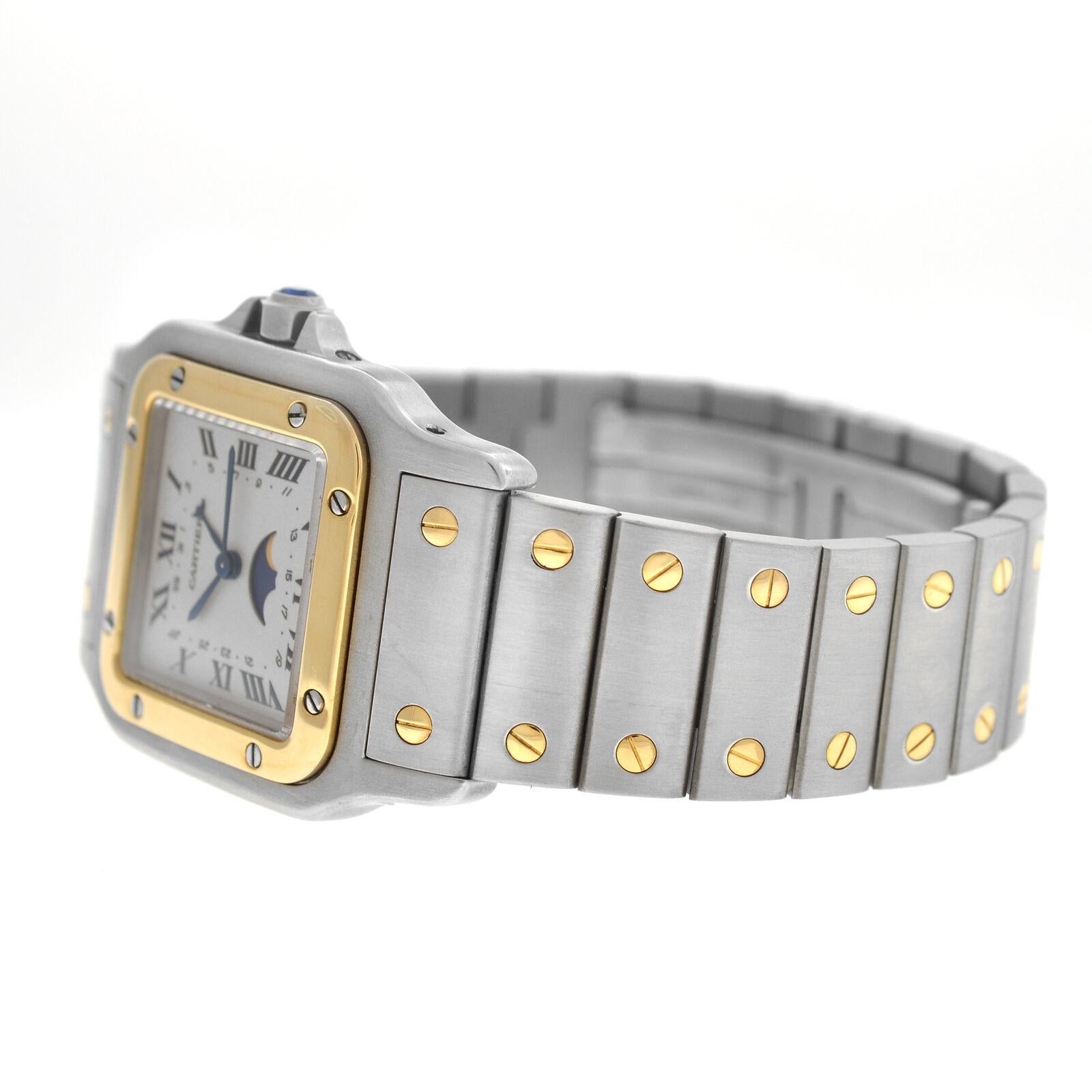 Unisex Cartier Santos Galbee 119901 18 Karat Gold Moonphase Quartz Watch 1