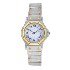 Unisex Cartier Santos Octagon Steel 18 Karat Yellow Gold Automatic Watch