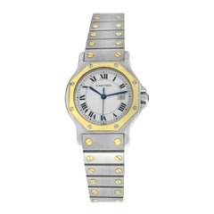 Unisex Cartier Santos Octagon Steel 18 Karat Yellow Gold Automatic Watch
