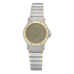 Unisex Cartier Santos Octagon Steel 18 Karat Yellow Gold Date Automatic Watch