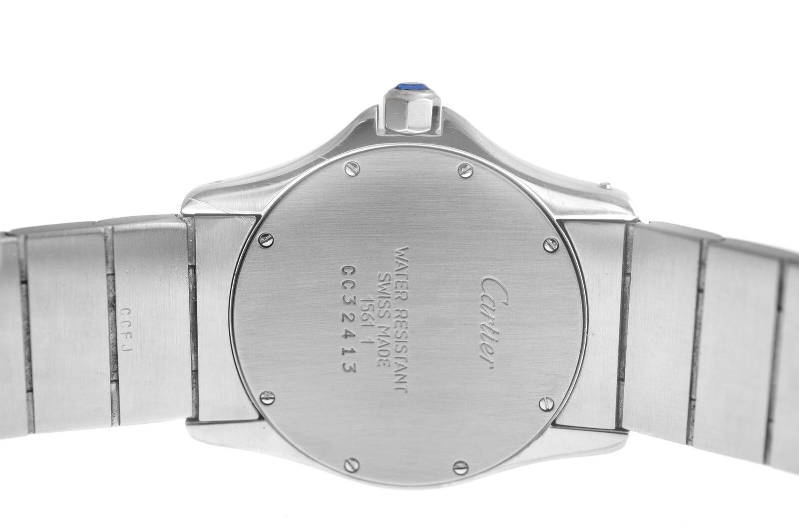 Unisex Cartier Santos Ronde 1561 Stainless Steel Quartz Date Watch For Sale 1