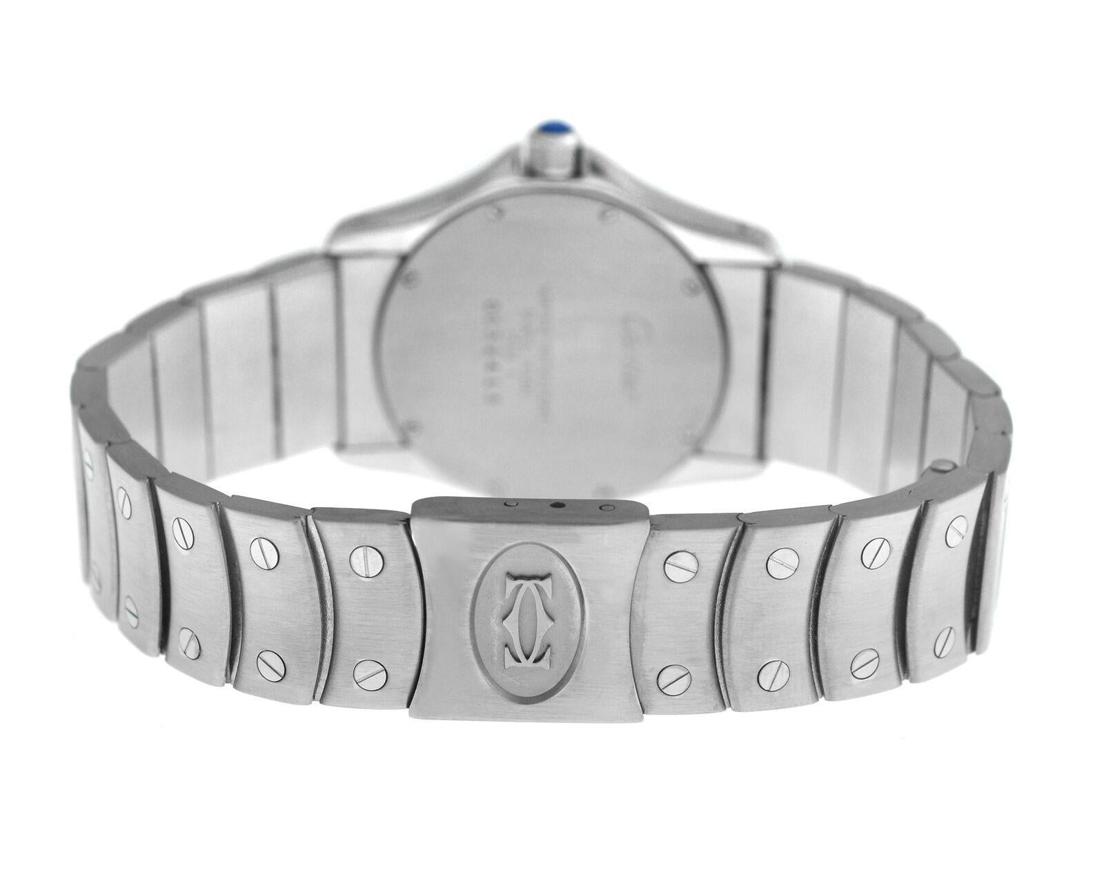 Unisex Cartier Santos Ronde 1561 Stainless Steel Quartz Date Watch For Sale 3