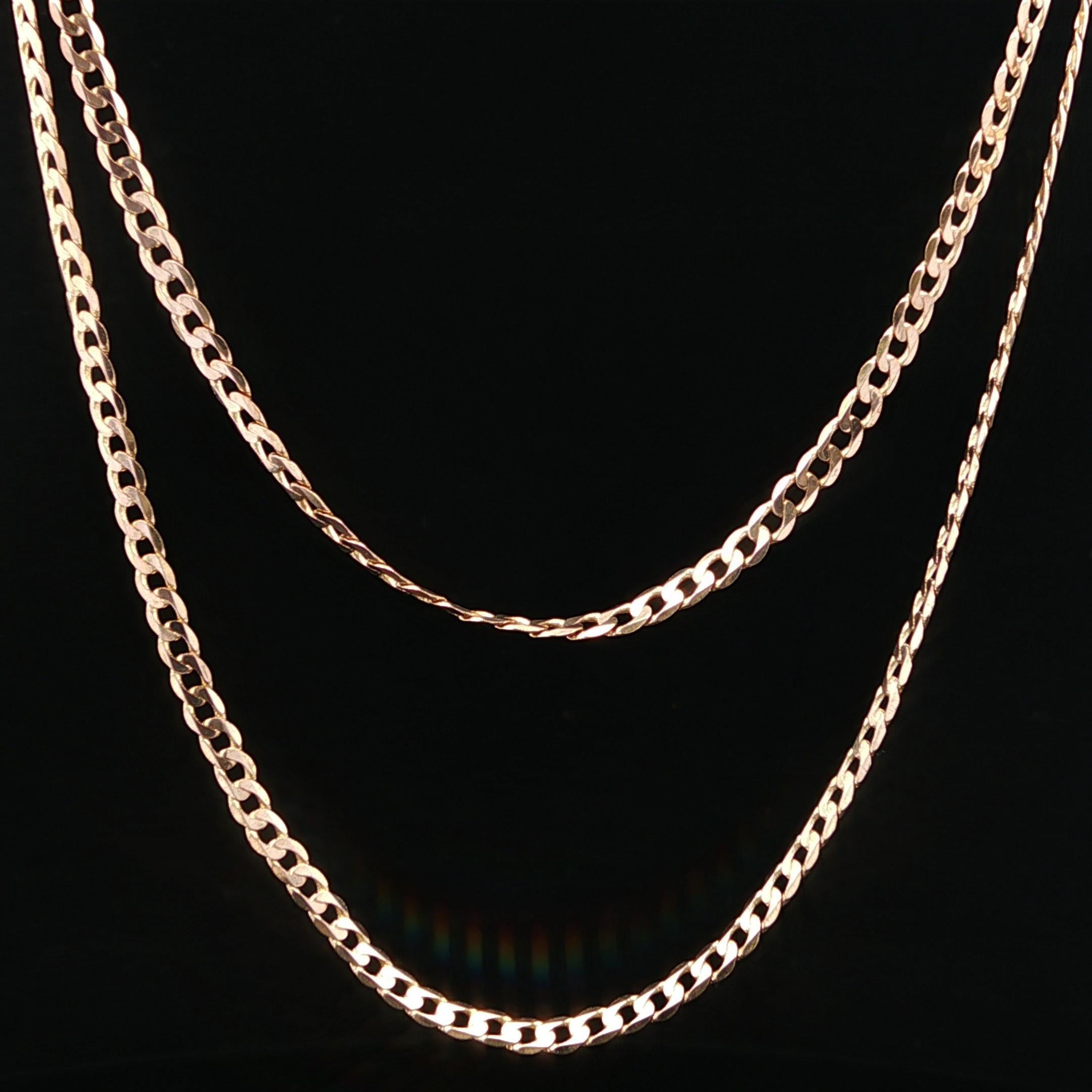 Collar clásico unisex de oro amarillo de 14k de 2,2 mm y 20