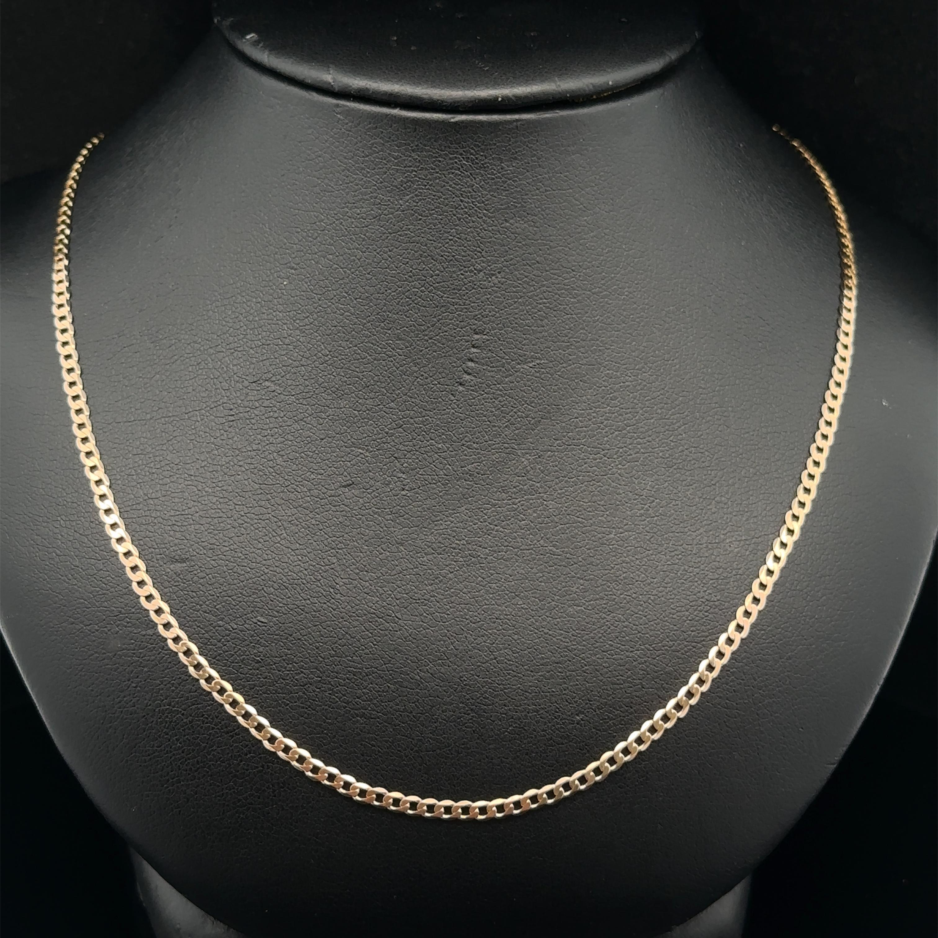 Collar clásico unisex de oro amarillo de 14k de 2,2 mm y 20