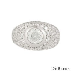 Unisex De Beers Round Brilliant Cut Diamond Ring 1.86 Carat GIA Certified