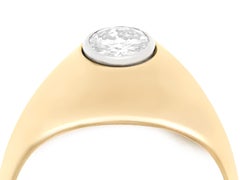 Unisex Diamond and Yellow Gold Cocktail Ring Circa 1940
