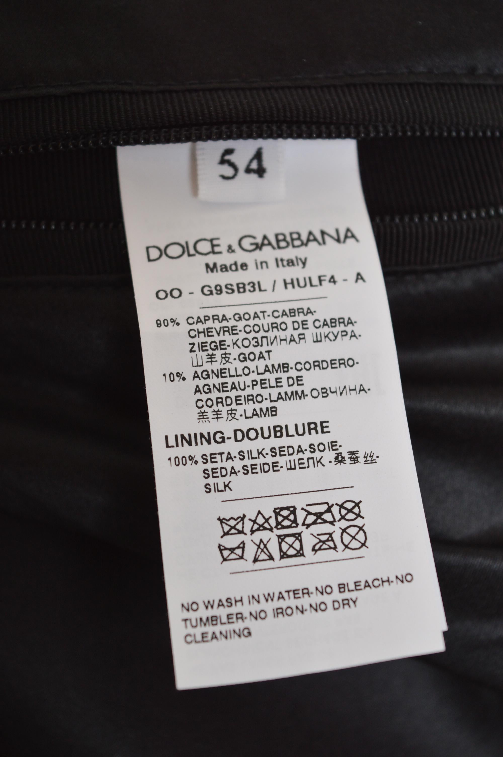 Giacca biker unisex DOLCE & GABBANA in pelle lamé argento e metallizzata oversize in vendita 13
