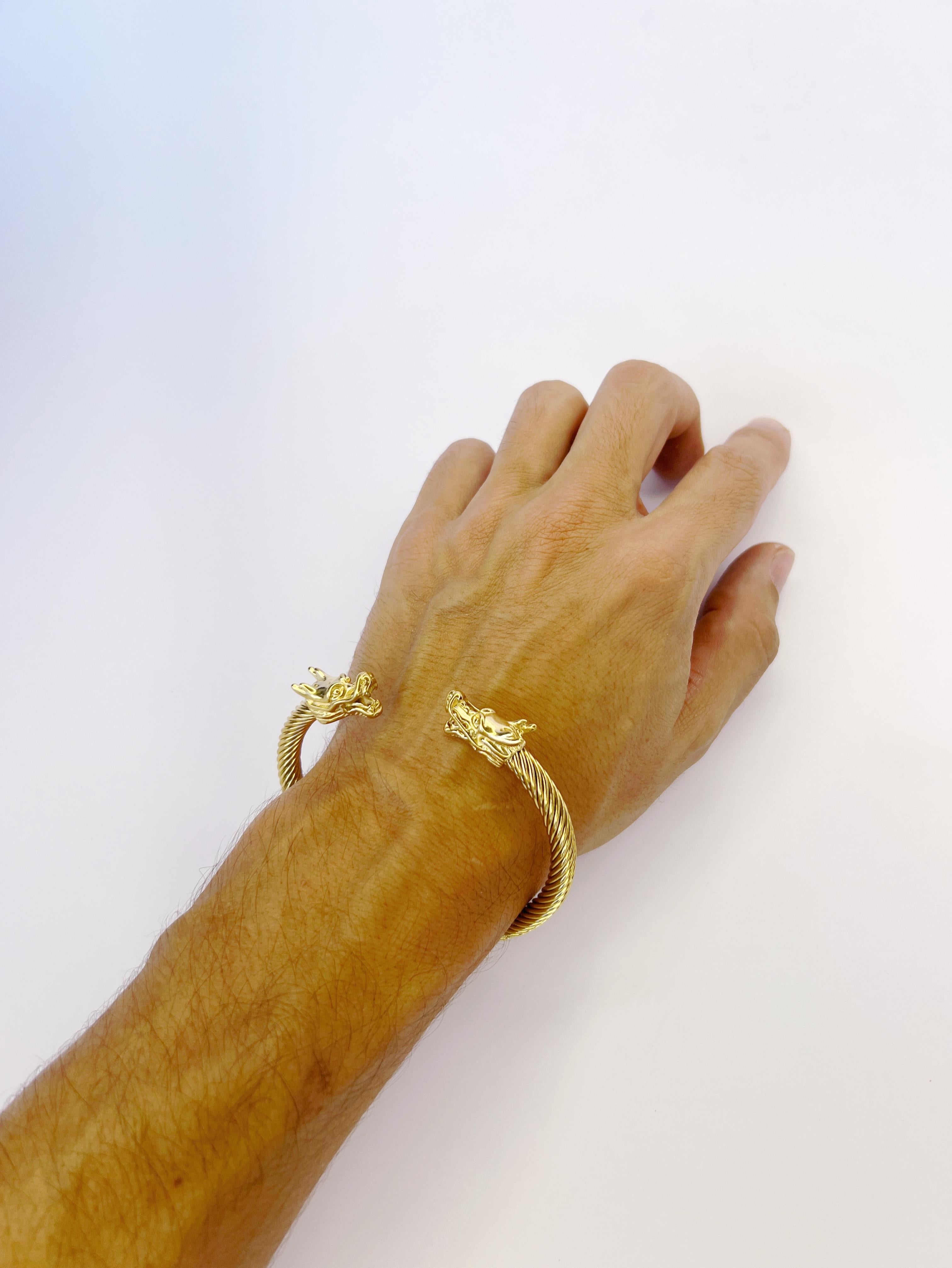 Artiste Bracelet manchette unisexe en forme de dragon en vente