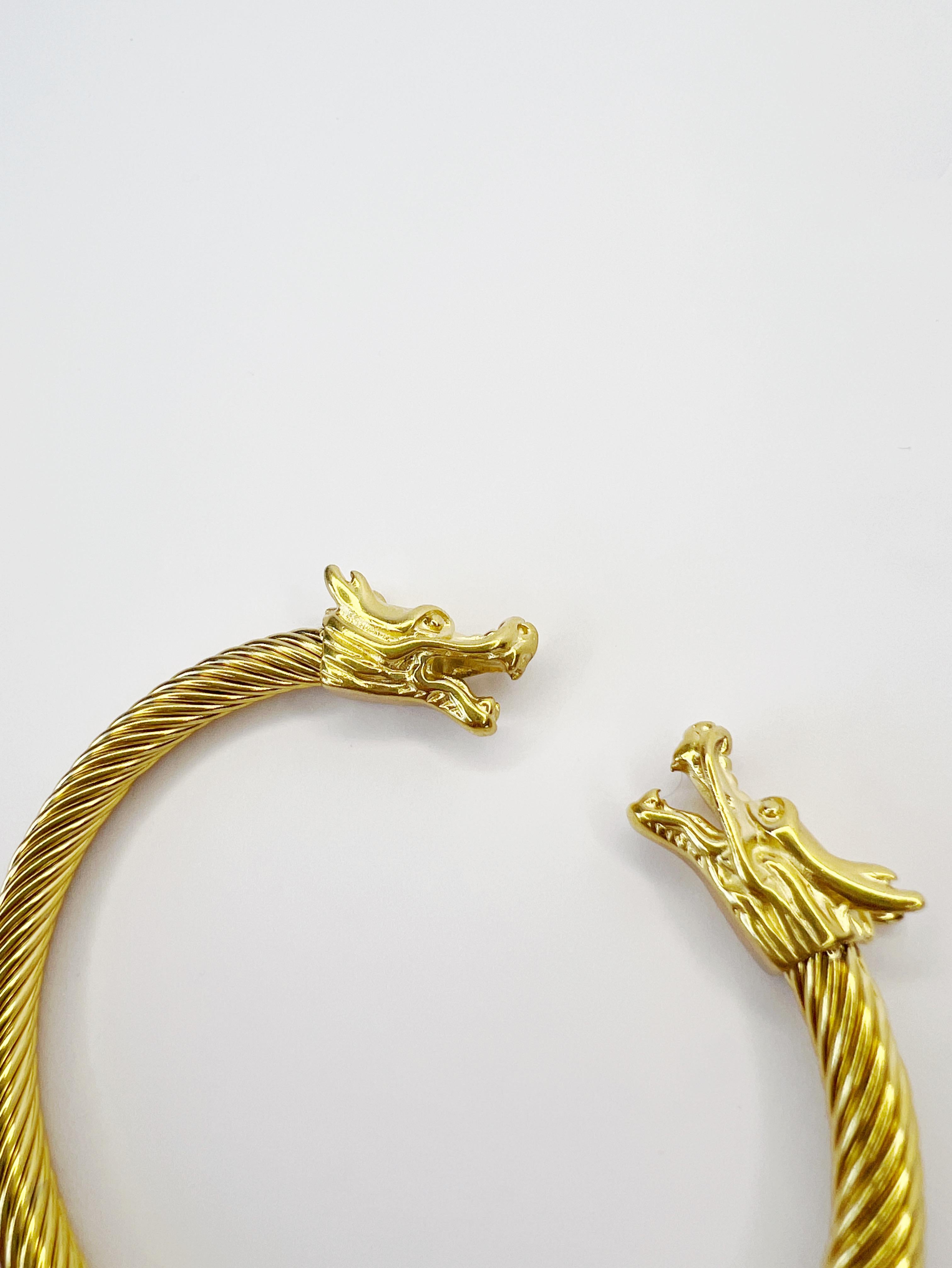 Bracelet manchette unisexe en forme de dragon Unisexe en vente
