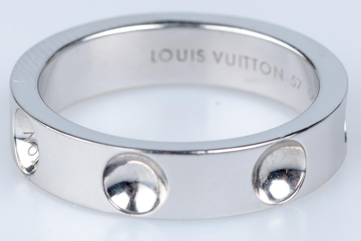 Bague unisexe Creux de Louis Vuitton - or blanc 18 carats Excellent état - En vente à Monte-Carlo, MC