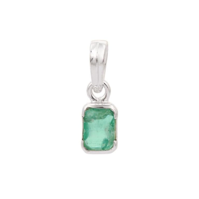 This Unisex Emerald Cut Emerald Pendant is meticulously crafted from the finest materials and adorned with stunning emerald which enhances communication skills and boosts mental clarity. 
This delicate to statement pendants, suits every style and