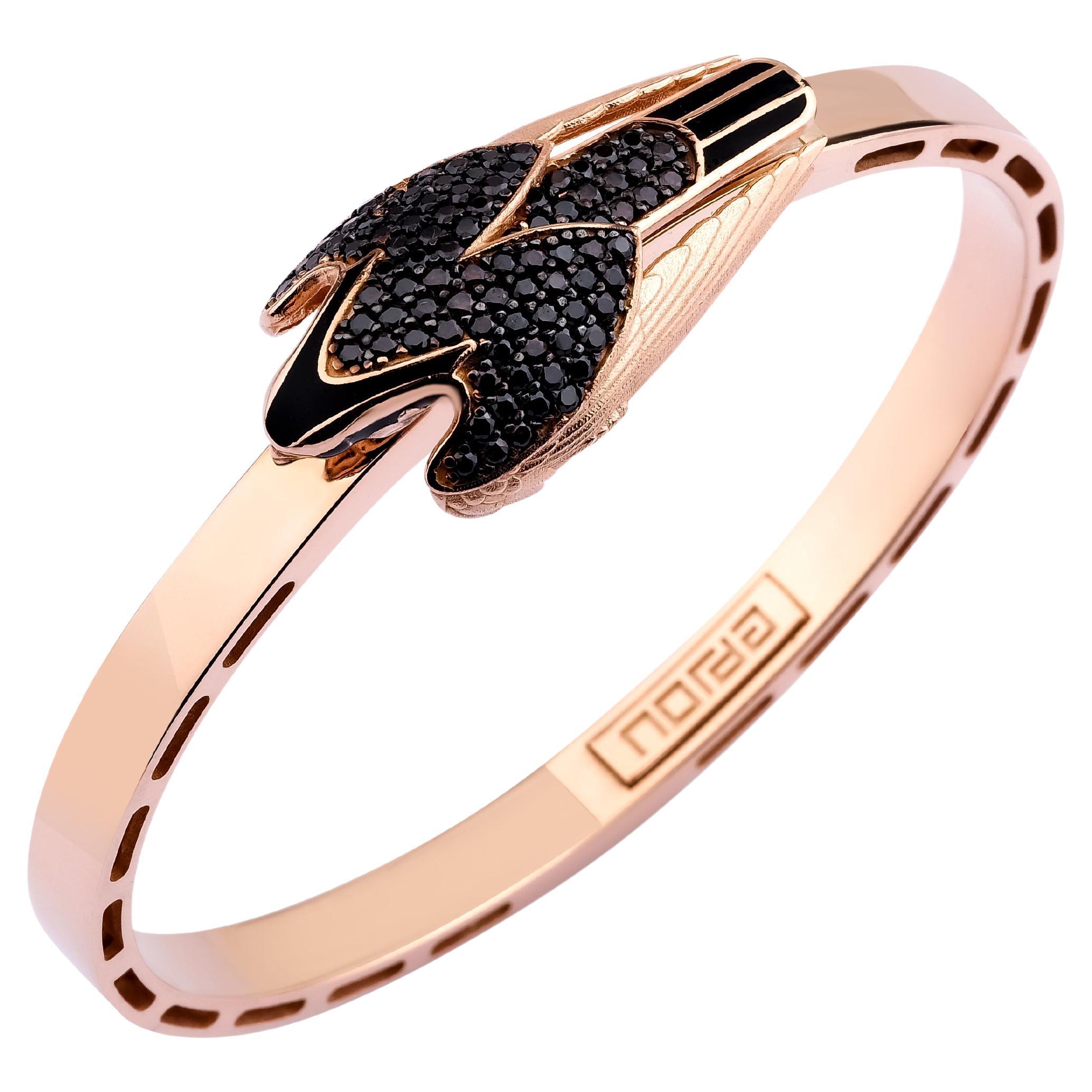 Unisex Falcon Bracelet, 14k Rose Gold For Sale