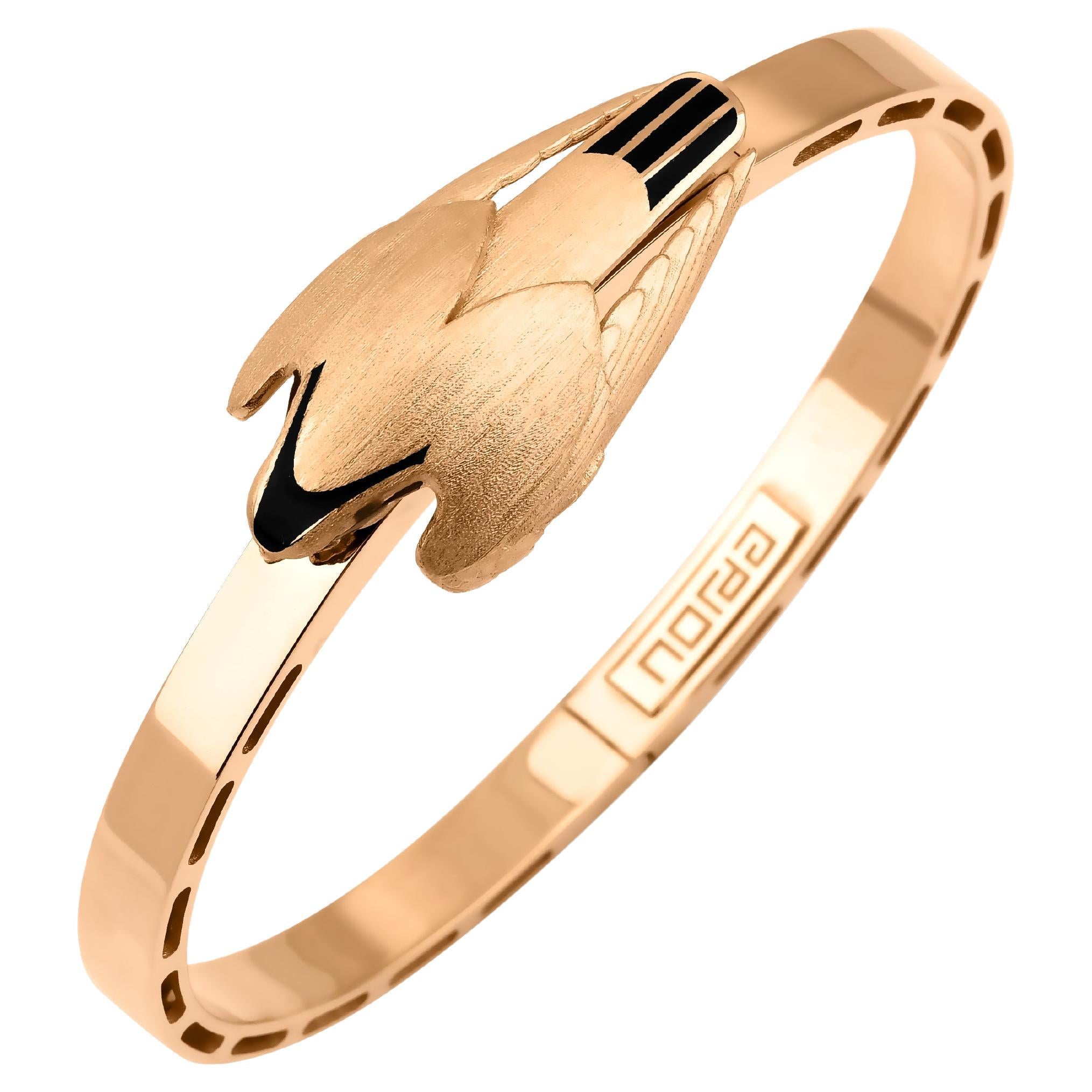 Unisex Falcon Bracelet, 14K Rose Gold For Sale
