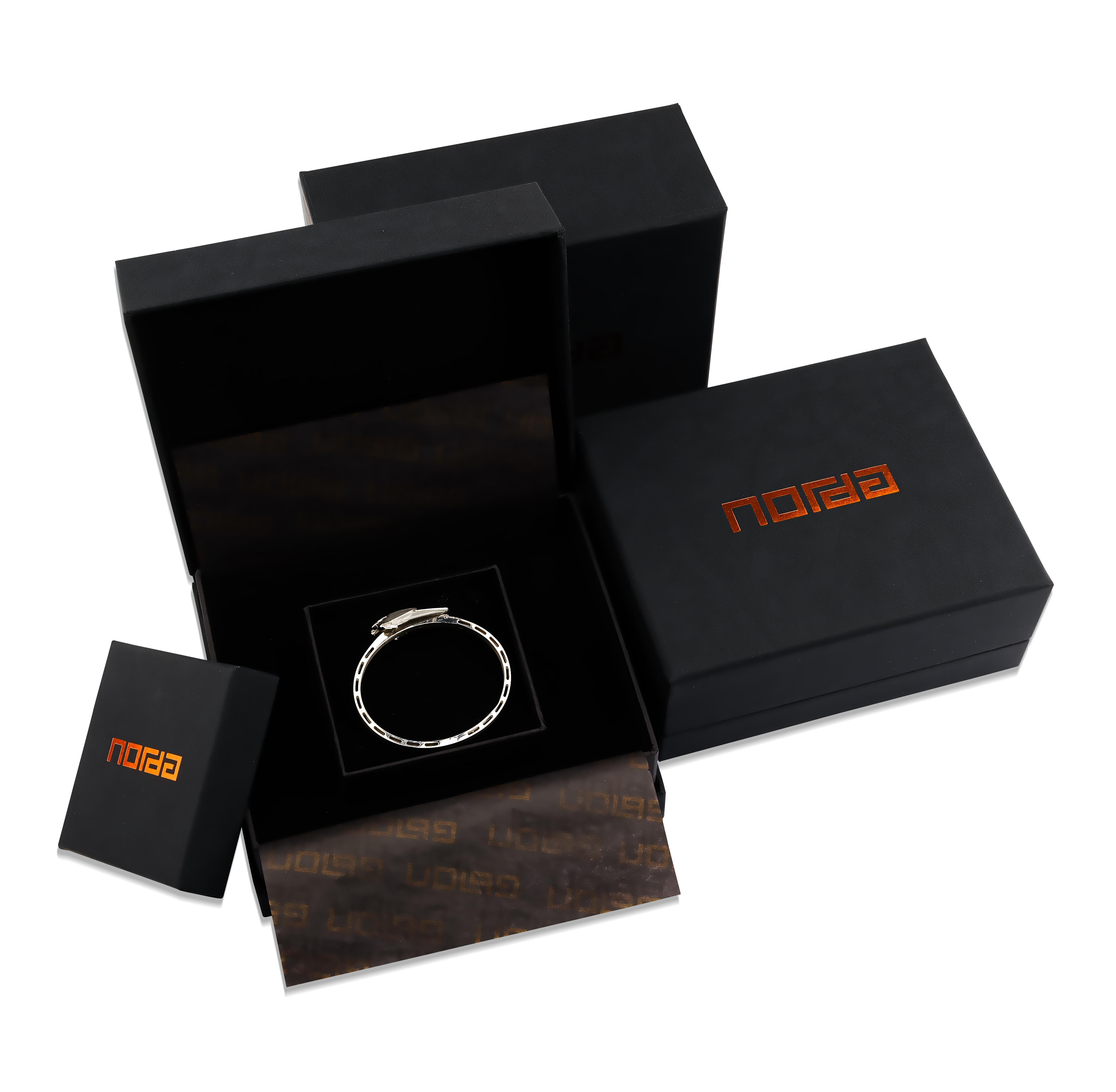 Modern Unisex Falcon Bracelet, 14k White Gold For Sale