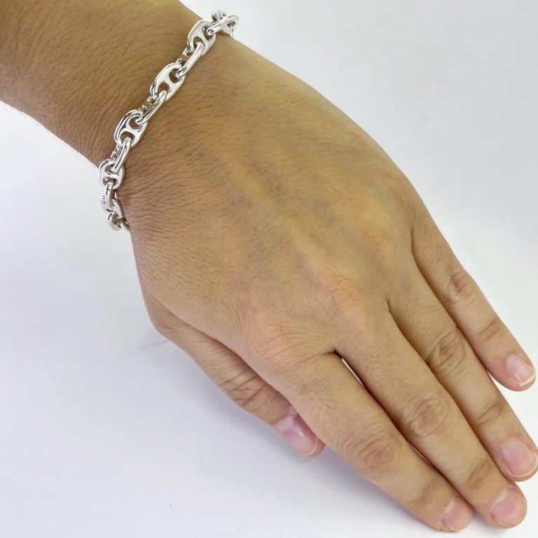 Unisex Gucci Silver Anchor Chain Bracelet For Sale at 1stDibs