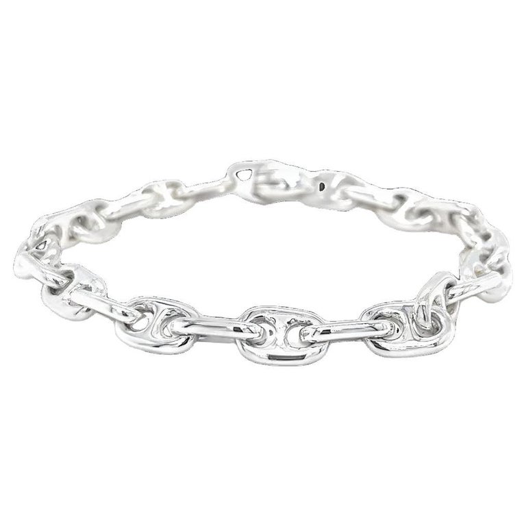 Unisex Gucci Silver Anchor Chain Bracelet For Sale at 1stDibs