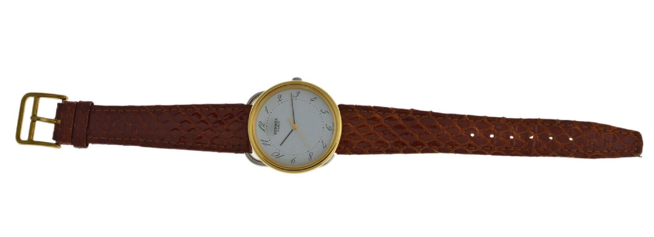 Montre unisexe Hermes Arceau AR3.720 Acier Or Quartz 2