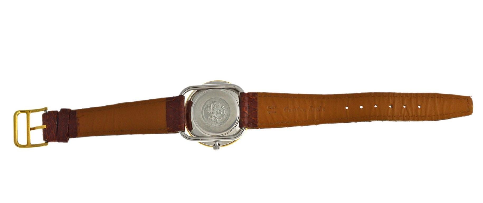 Montre unisexe Hermes Arceau AR3.720 Acier Or Quartz 3