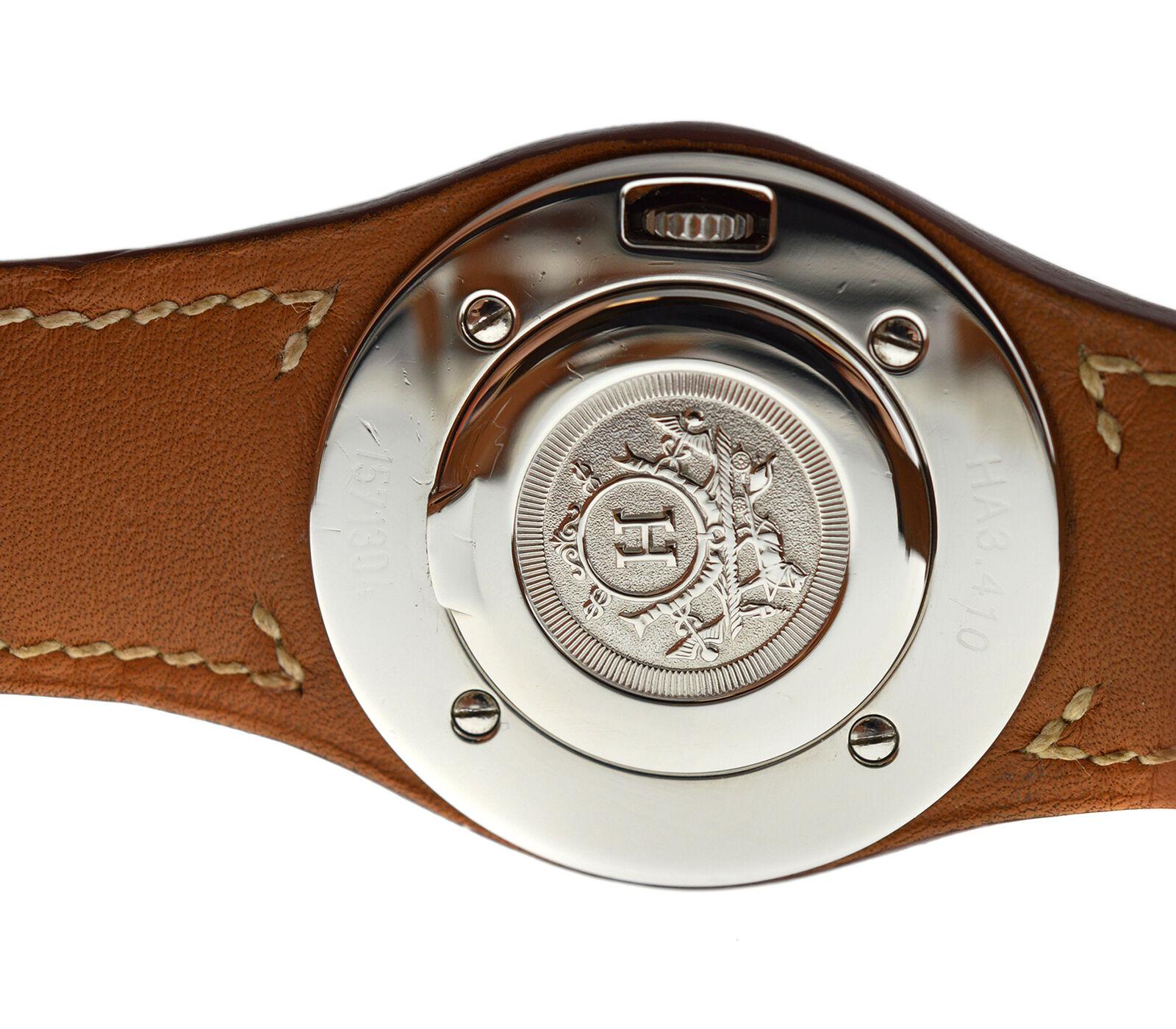 Unisex Hermes Harnais HA3.410 Stainless Steel Quartz Watch In Excellent Condition For Sale In New York, NY