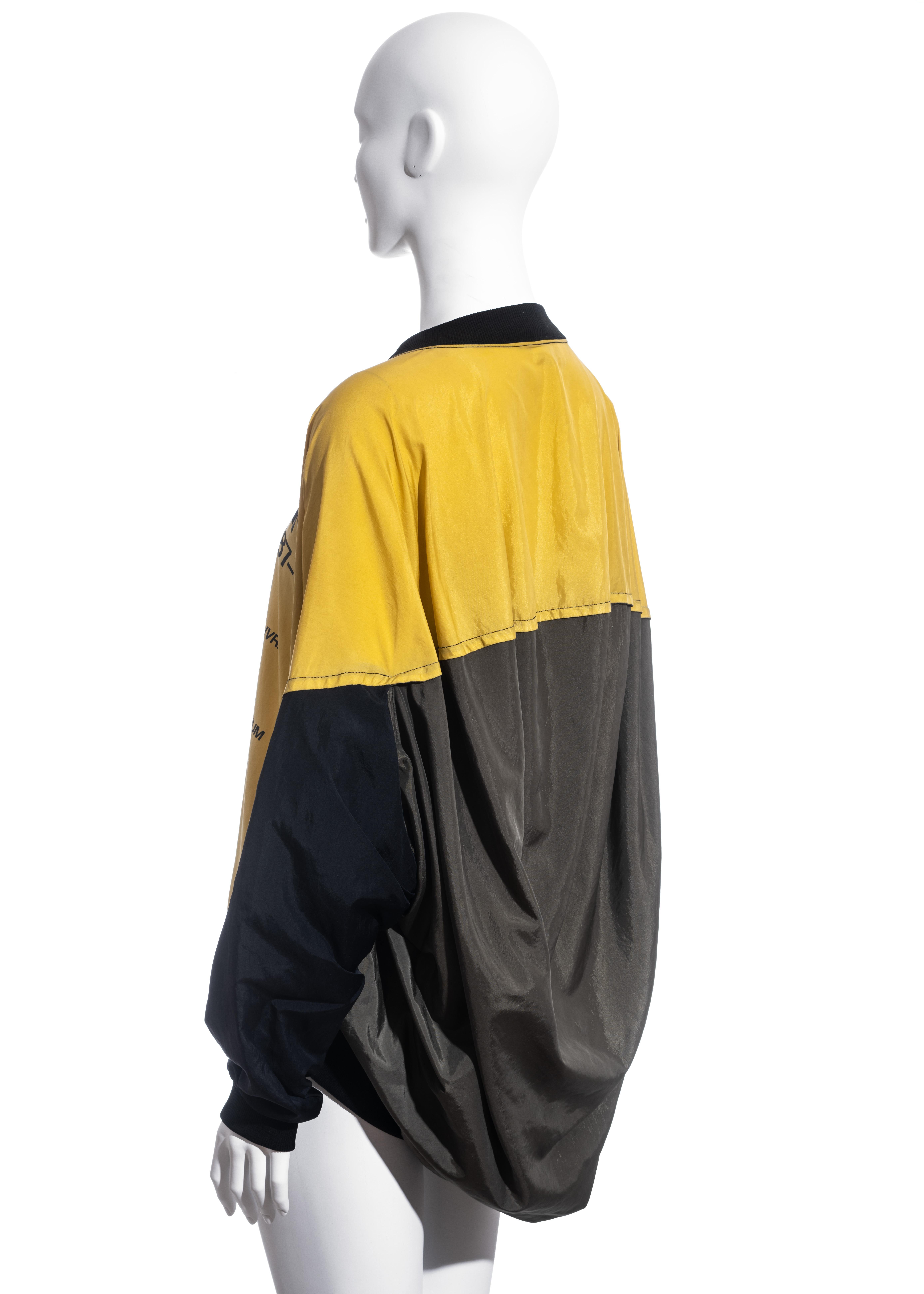 Yellow Unisex Issey Miyake multicoloured nylon crewneck parachute sweater, fw 1987