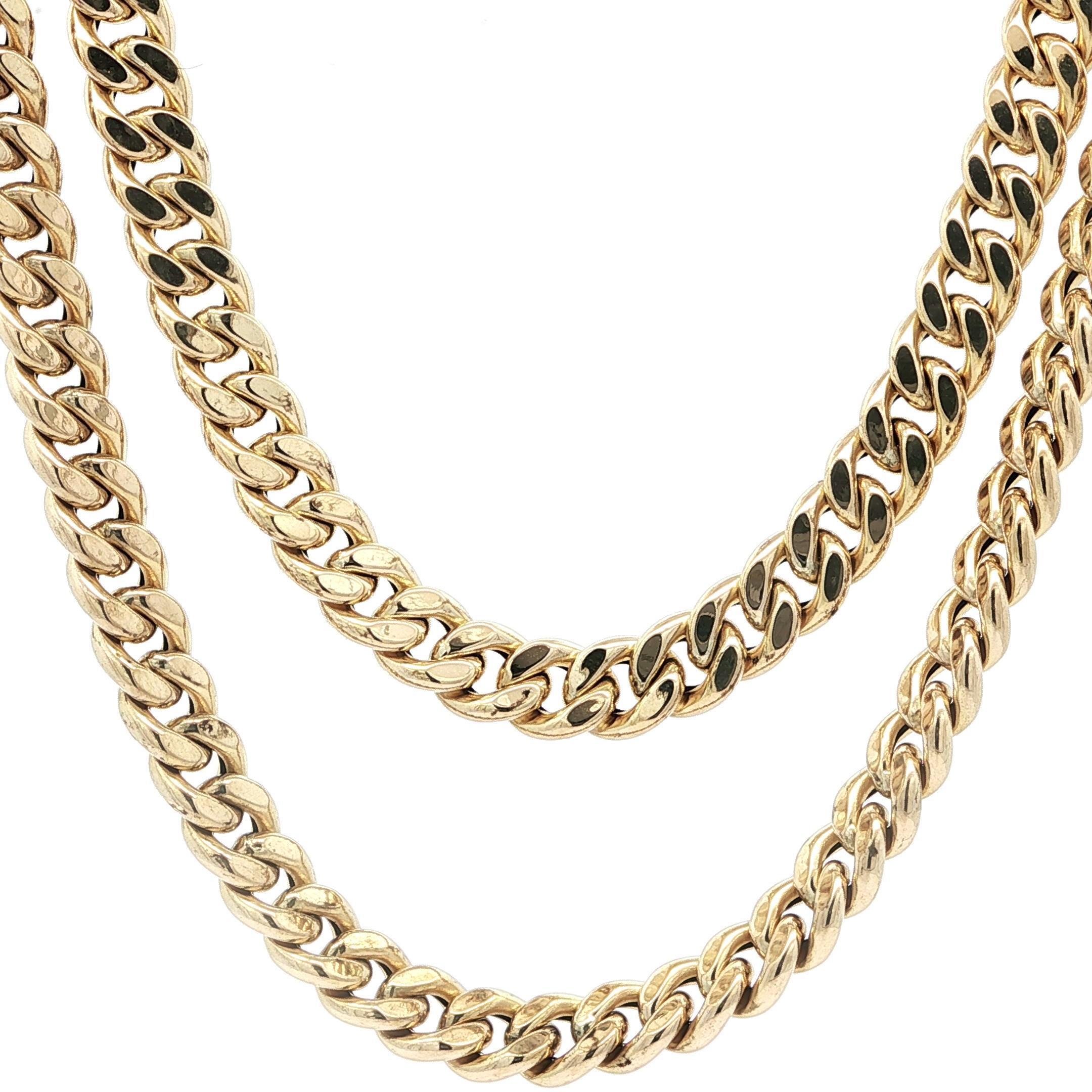 Collier cubain réversible en or 10k unisexe 22