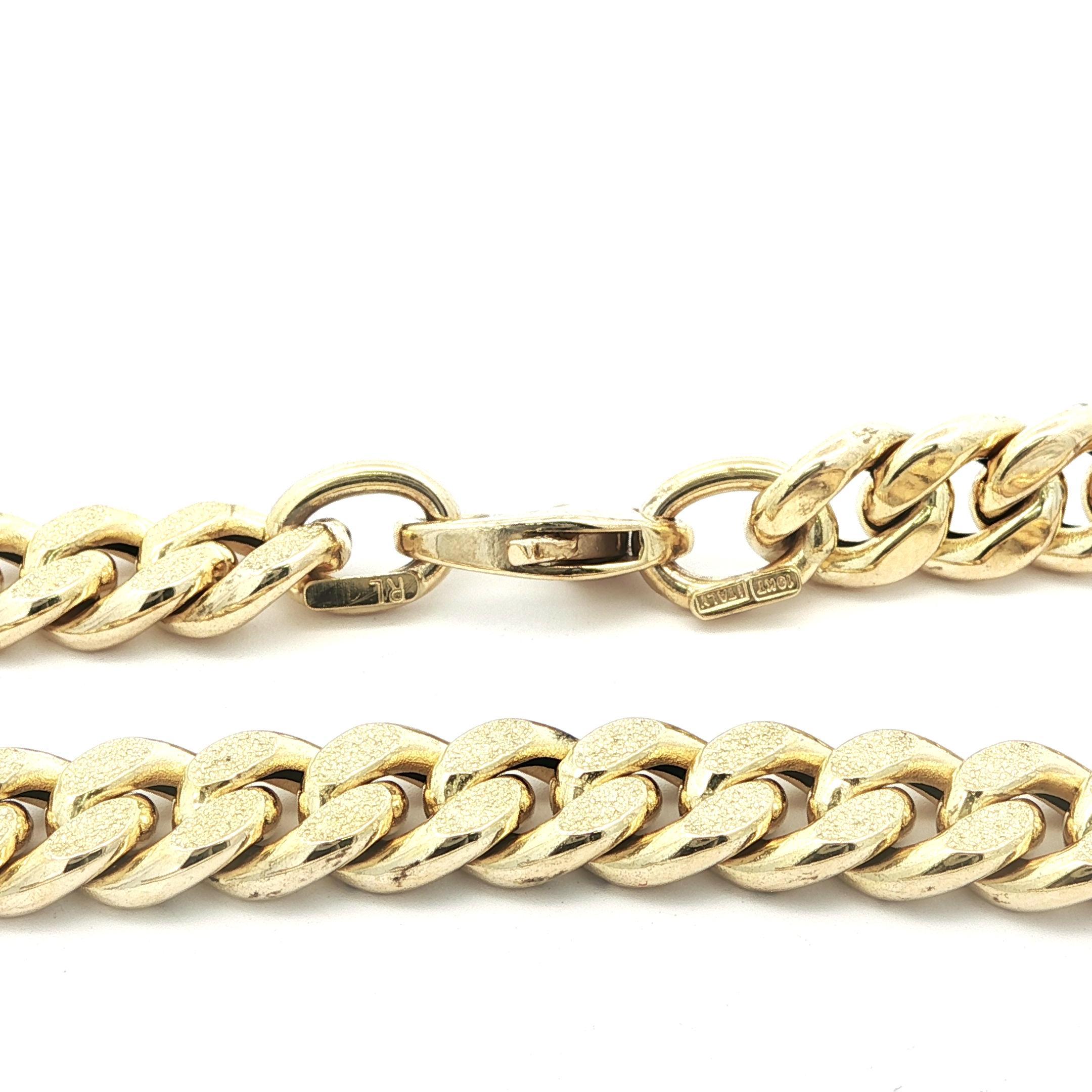 Collier cubain réversible en or 10k unisexe 22