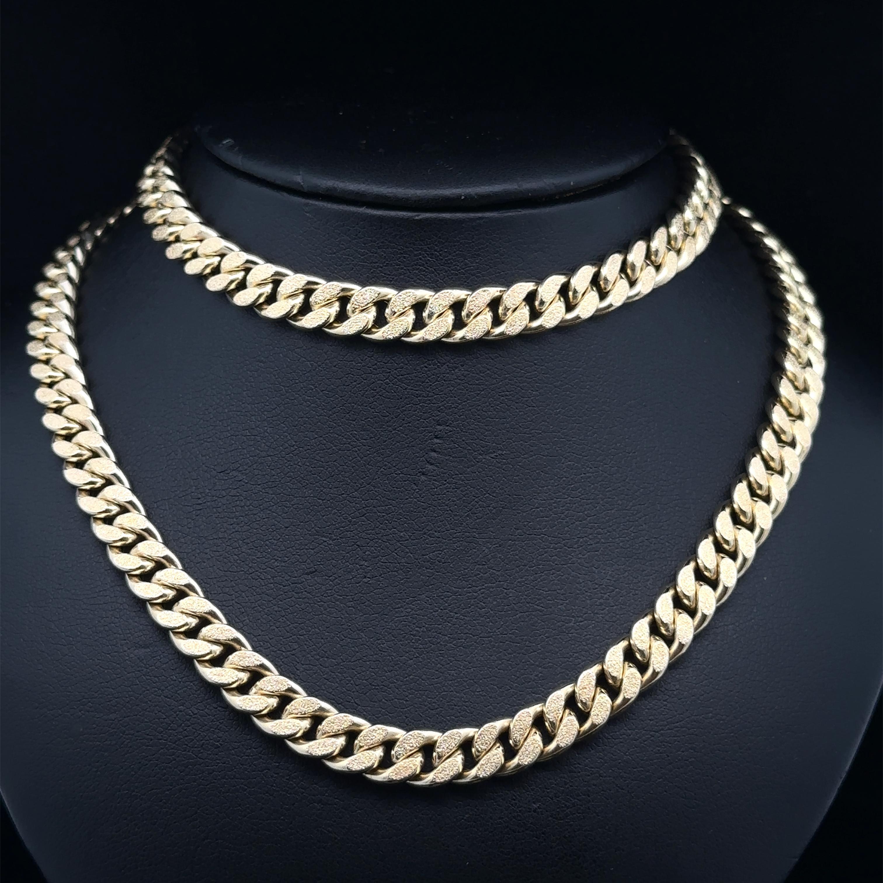 Collier cubain réversible en or 10k unisexe 22