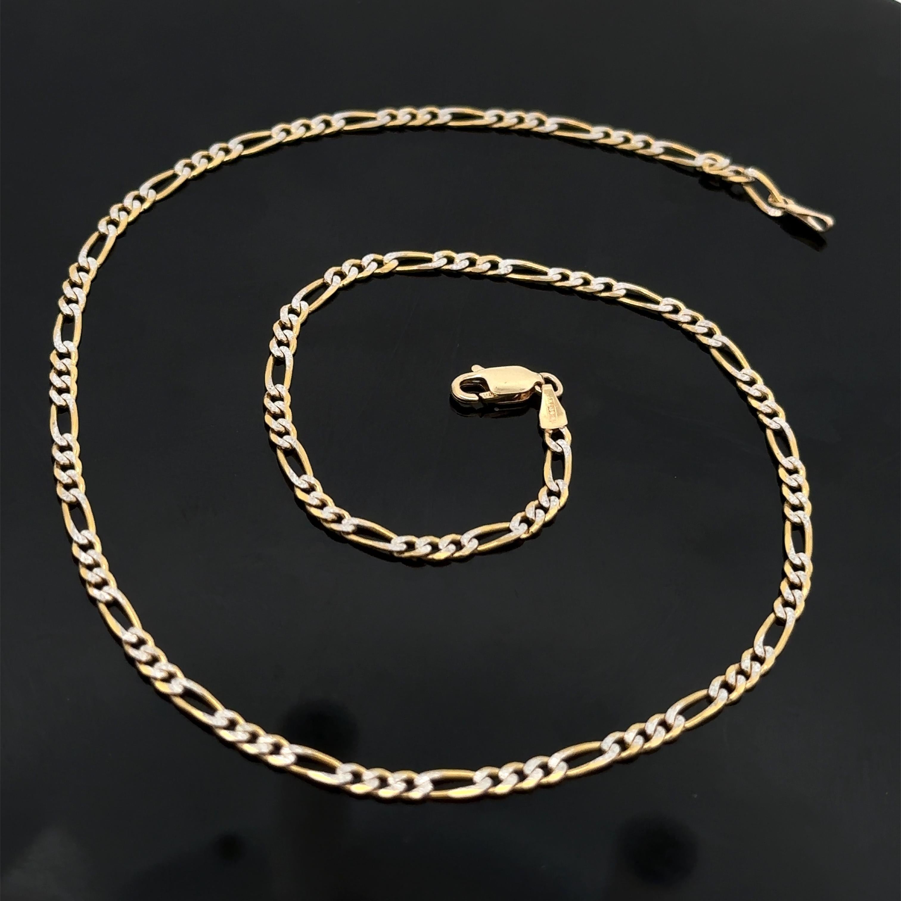 Collier unisexe en or 14k bicolore 2.9mm 16
