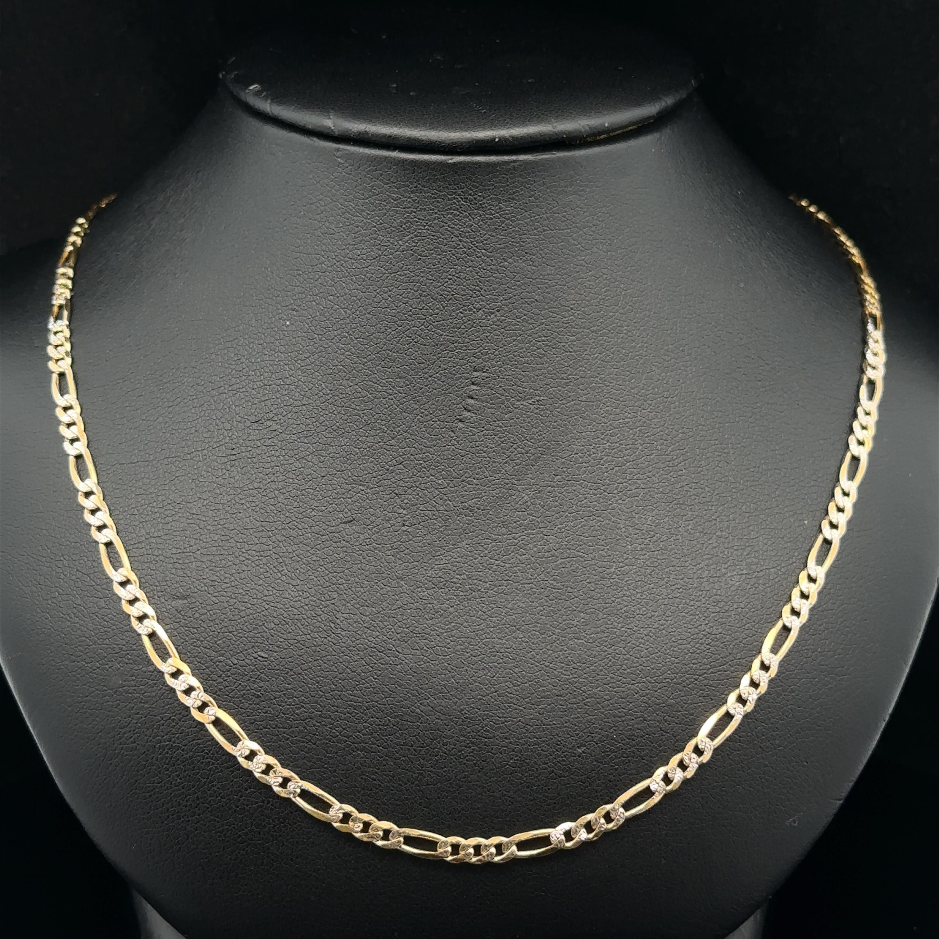 Collier unisexe en or 14k bicolore 2.9mm 16
